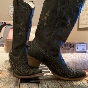 Corral boots black vintage leather- worn twice